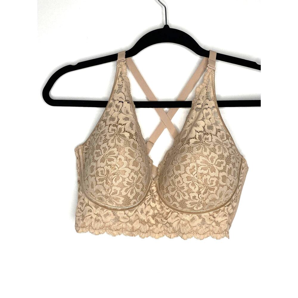 Maidenform Pure Comfort Lightly‎ Lined Nude Lace Bralette DM1188 Womens 38D